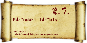 Mándoki Tóbia névjegykártya